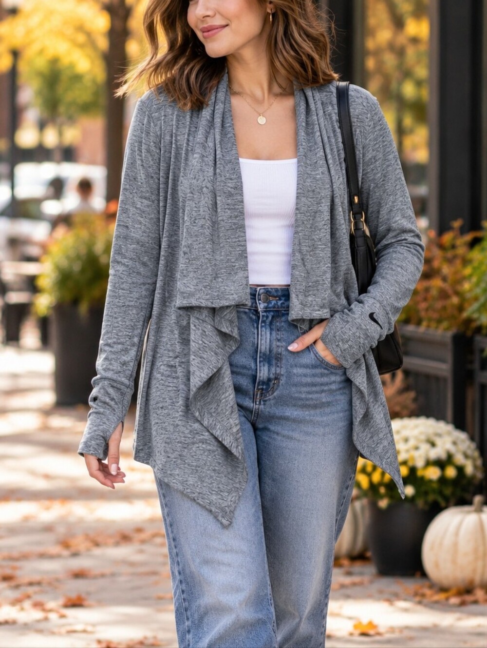 Nike Dri-FIT Draped Open Front Cardigan Sweater Size M